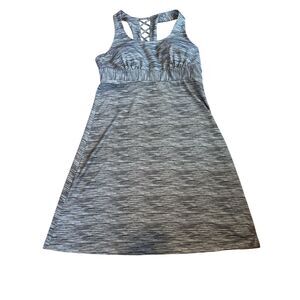 Gray & black Striped Racerback Dress – small